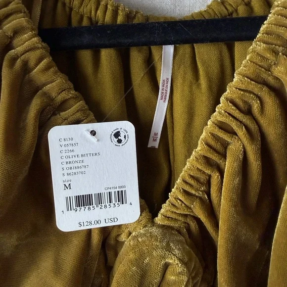 Free People Olive Green Velvet Mini Dress - Picture 3 of 3